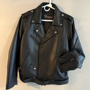 Vance Leather Black Leather Moto Jacket